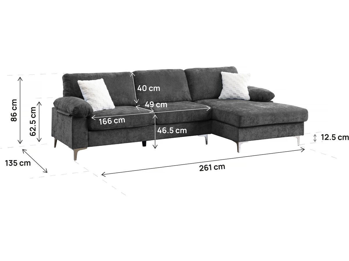 ECKSOFA jade Grau - Grau, Textil (135/261cm) - Habitat Garten