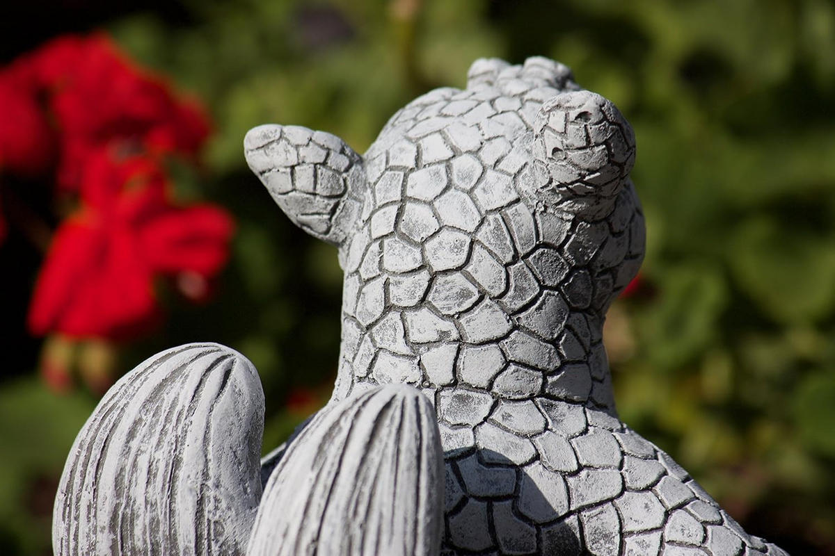 STEINFIGUR Drache im Ei, frostfest, Steinguss - Grau, Stein (13/21/15cm) - stoneandstyle