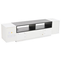 TV-ELEMENT180X40X48CM HochglanzWeiß mit LEDLicht für 75ZollFernseher - Weiß, Holz (51.33/13.89/99.54cm) - Raelunyi