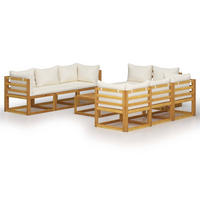 GARTENSET Remy 9-teilig - Creme, Holzwerkstoff - Nettlife