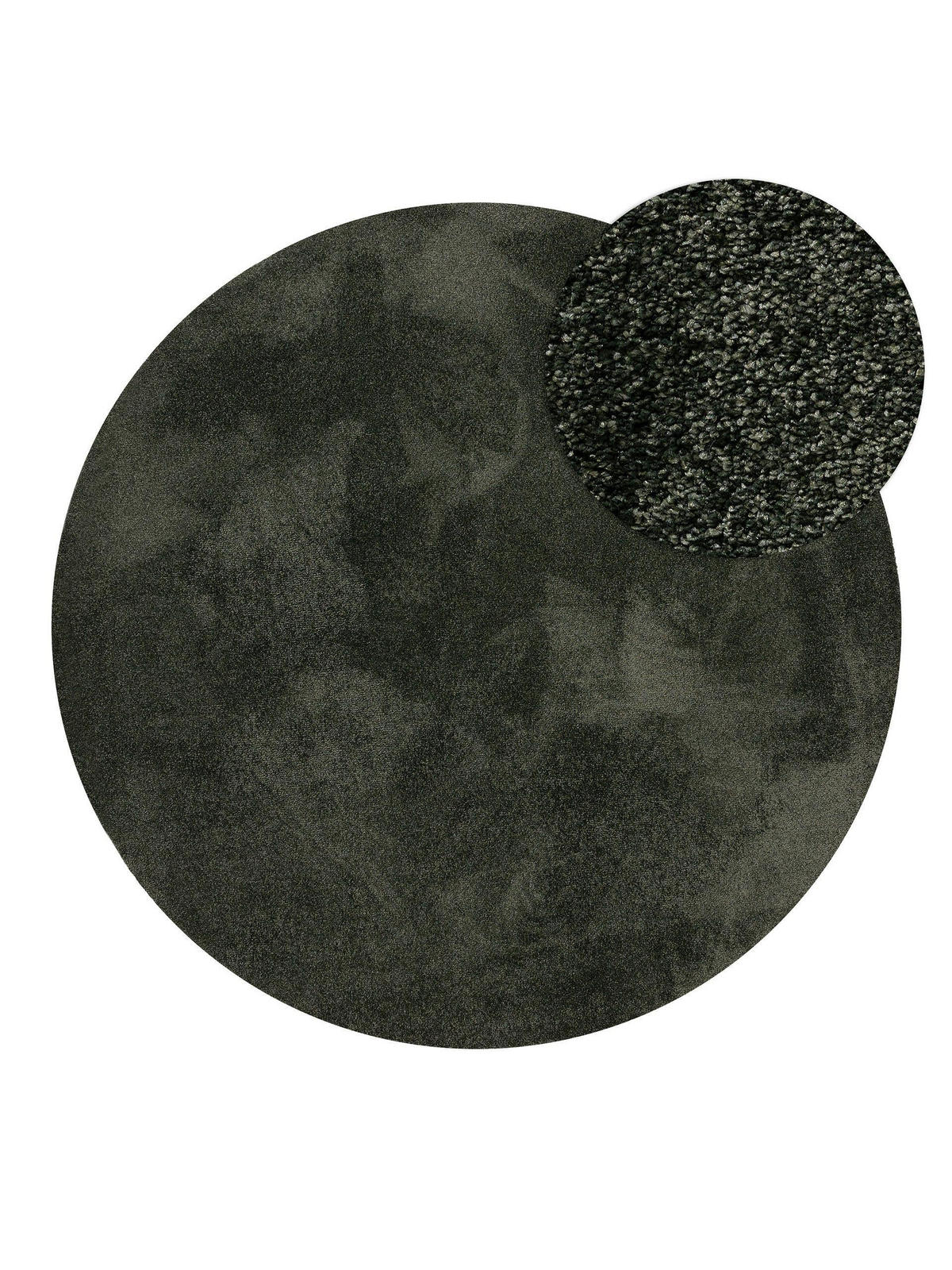 TEPPICH Nina waschbar ø 200 cm rund - Grün, Kunststoff (200/200cm) - benuta Nest