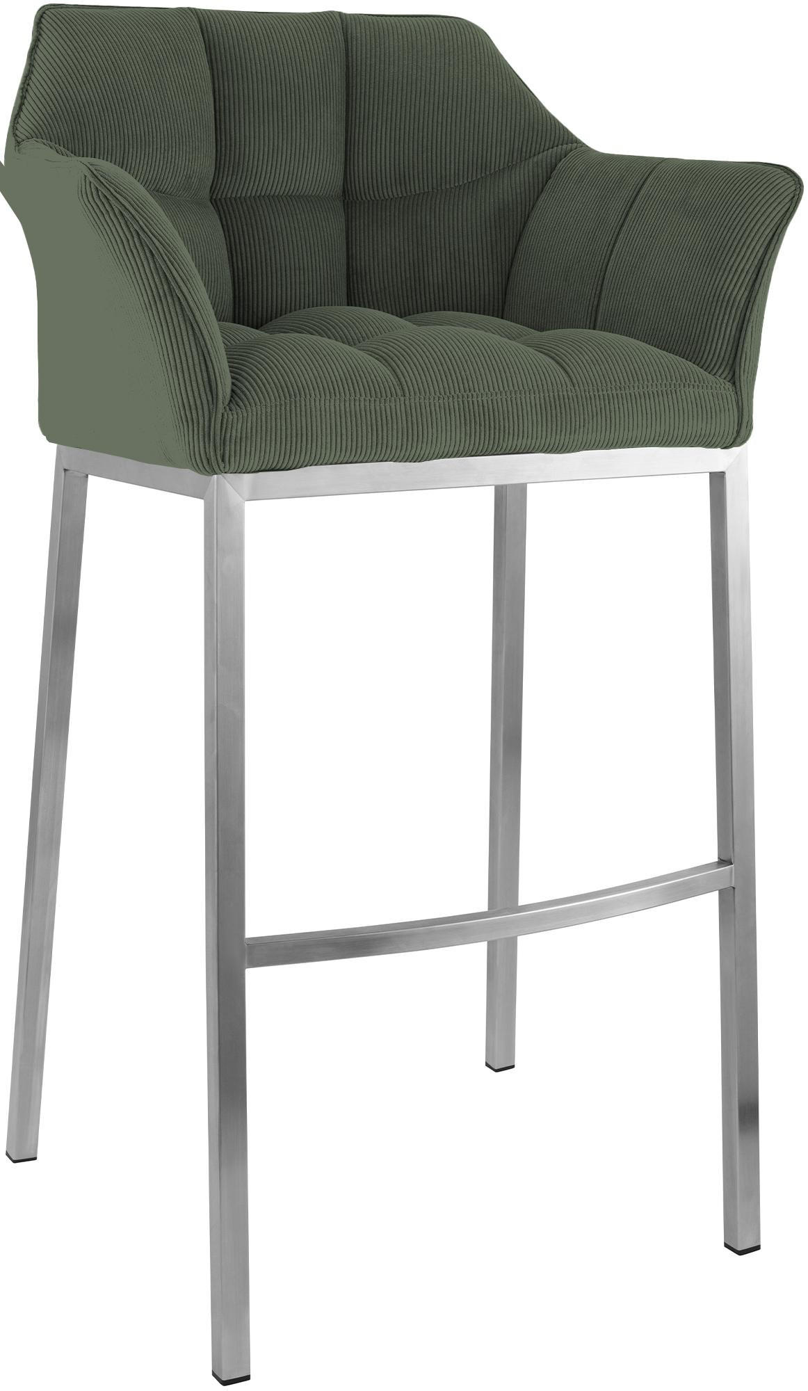 BARHOCKER Metall Grün - Edelstahlfarben/Grün, Metall (64/110/48cm) - CLP