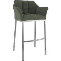 BARHOCKER Metall Grün - Edelstahlfarben/Grün, Metall (64/110/48cm) - CLP