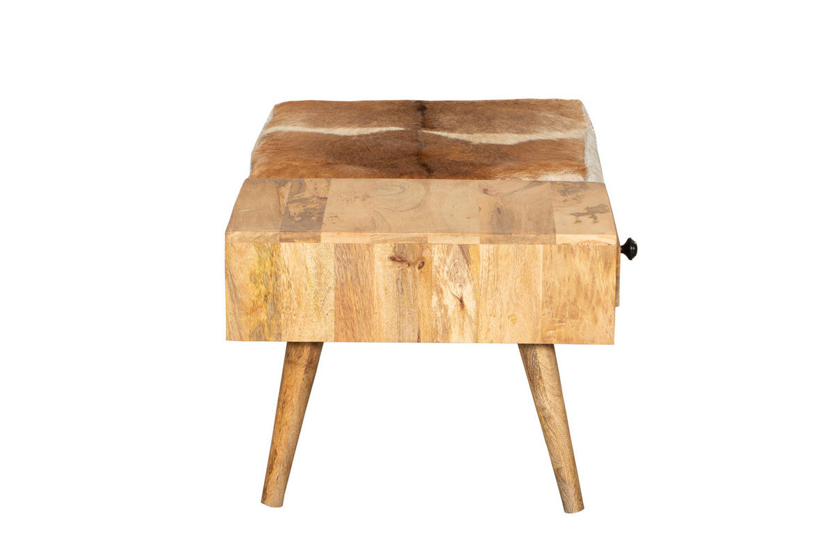 SITZBANK Arno Stauraum Mangoholz Braun 40x52,5x100,5cm - Braun, Holz (52.5/40/100.5cm) - DELUKE