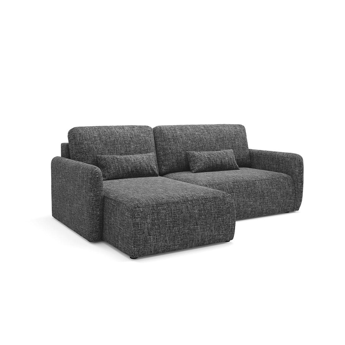 ECKSOFA Lazare 3 Sitzplätze Dunkelgrau - Grau, Holz (217/148cm) - Petits-meubles