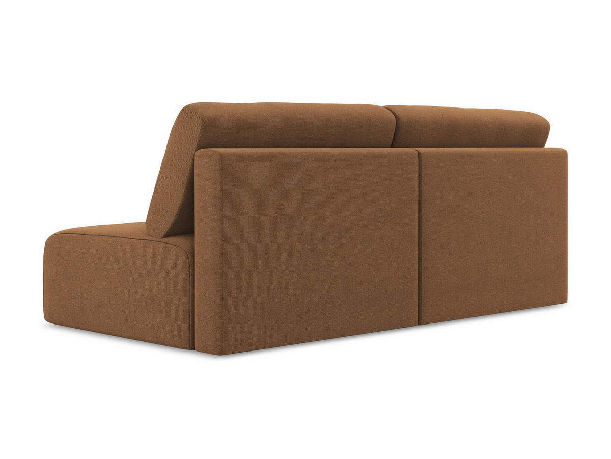 3-SITZER SOFA mit Schlaffunktion Strukturstoff Stoff Orange - Beige/Terra cotta, Kunststoff/Textil (216/79/102cm) - Makamii