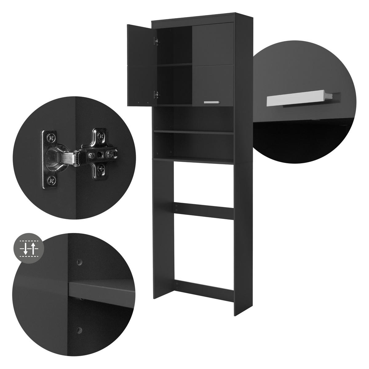 WASCHMASCHINENSCHRANK - Grau, Holzwerkstoff (25/190/63cm) - ML-DESIGN