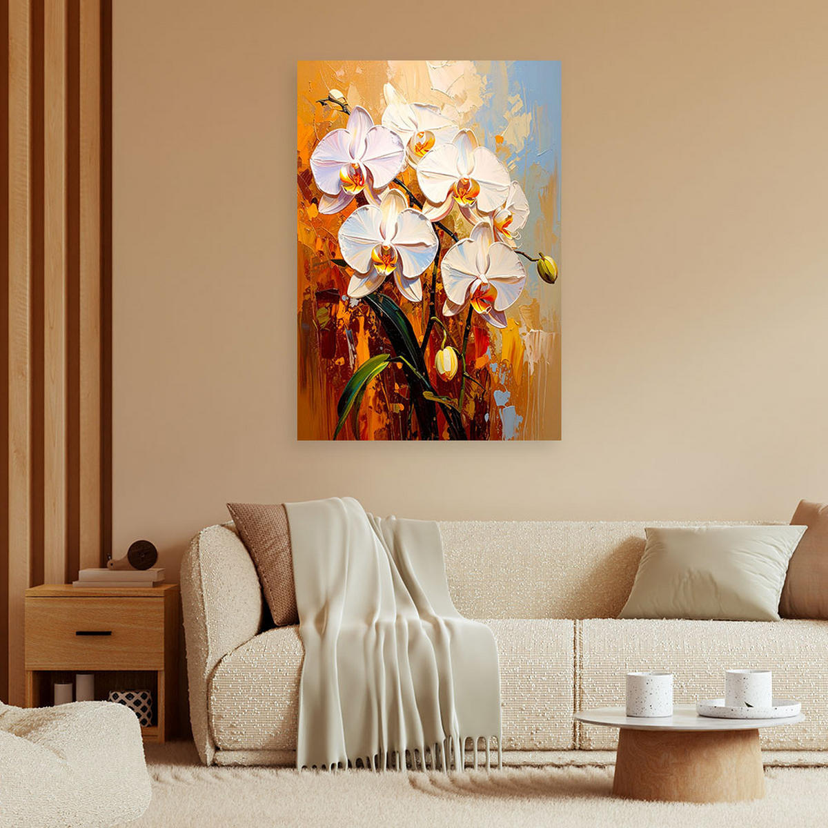 LEINWANDBILD Blumen 80x120cm - Braun, Textil (80/120cm) - Feeby