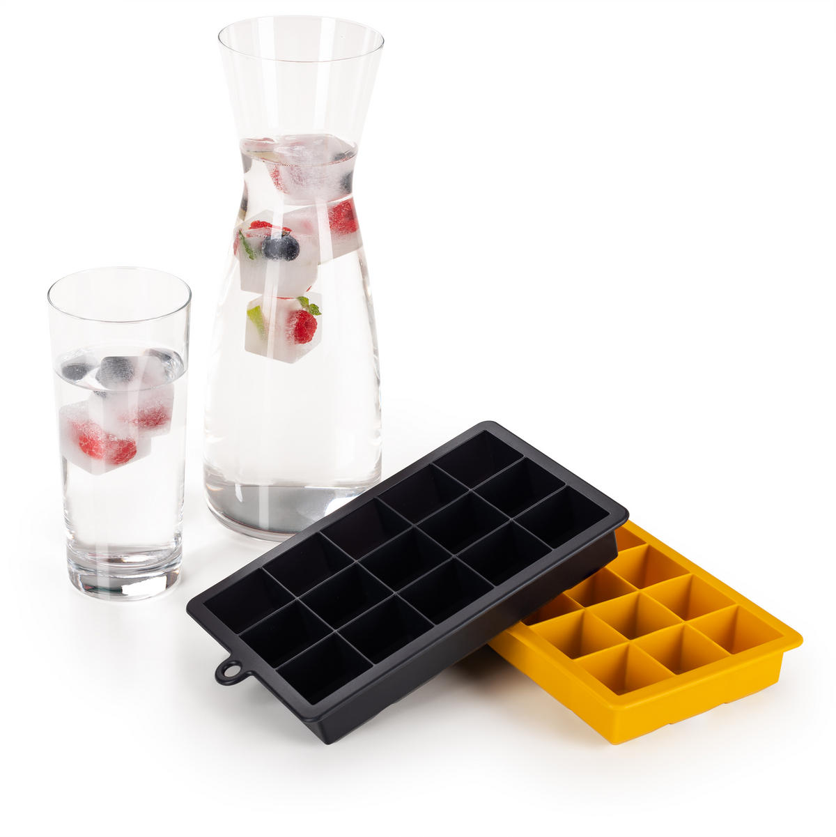 EISWÜRFELFORM Silikon, BPA-Frei, 2x15, Currygelb - Currygelb, Kunststoff (18.6/3.3/11.7cm) - Blumtal