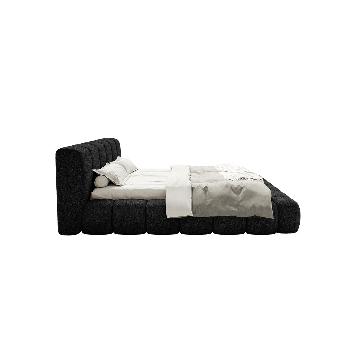POLSTERBETT Goa 160x200 cm, Schwarz - Schwarz, Textil (160/200cm) - Fedve