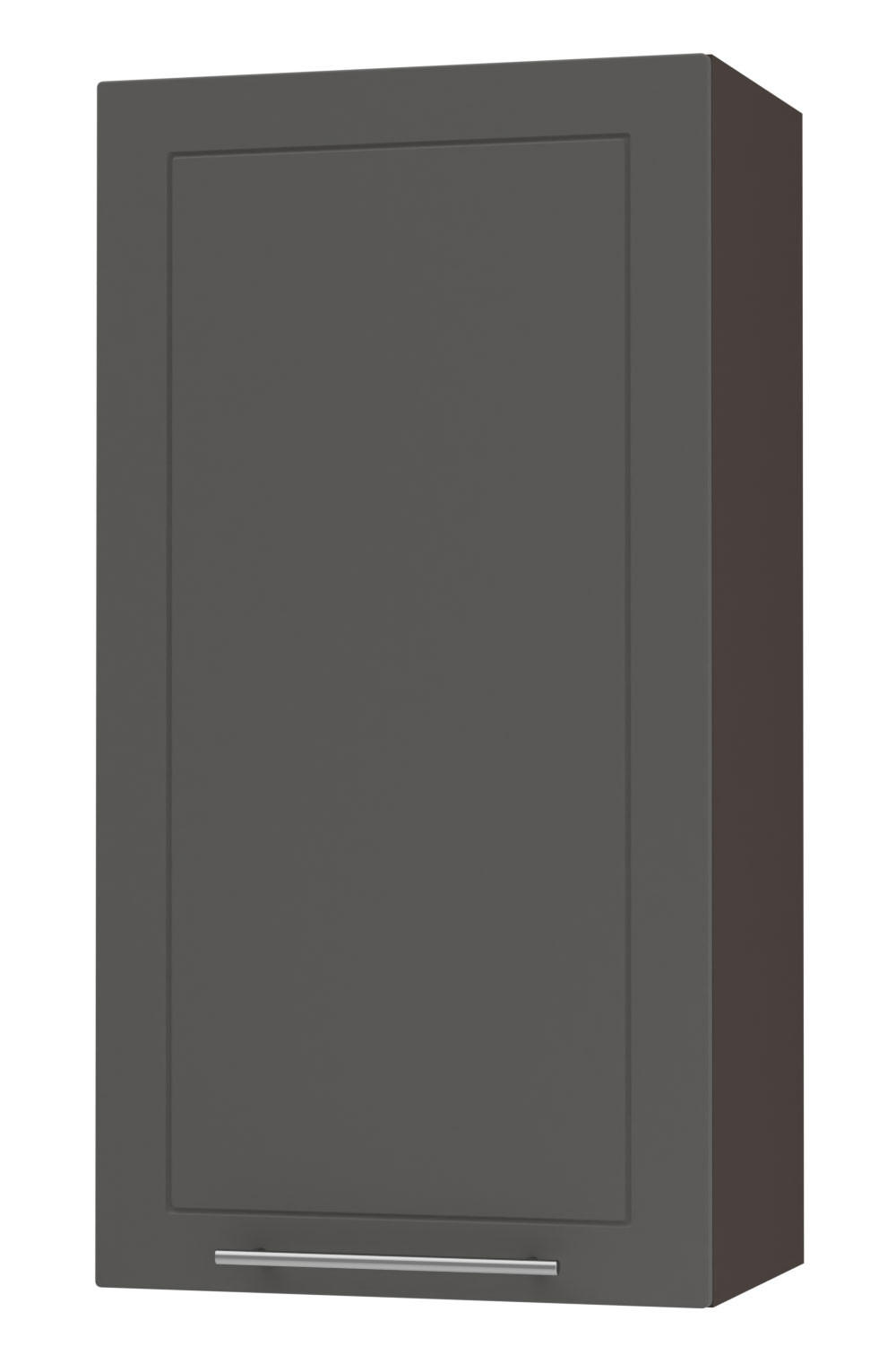 KÜCHENHÄNGESCHRANK Kvantum W4/50 Graphit Matt / Lava Matt 50 / 32,5 / 96cm - Dunkelgrau/Graphitfarben, Holz/Holzwerkstoff (50/96/32.5cm) - Feldmann-Wohnen
