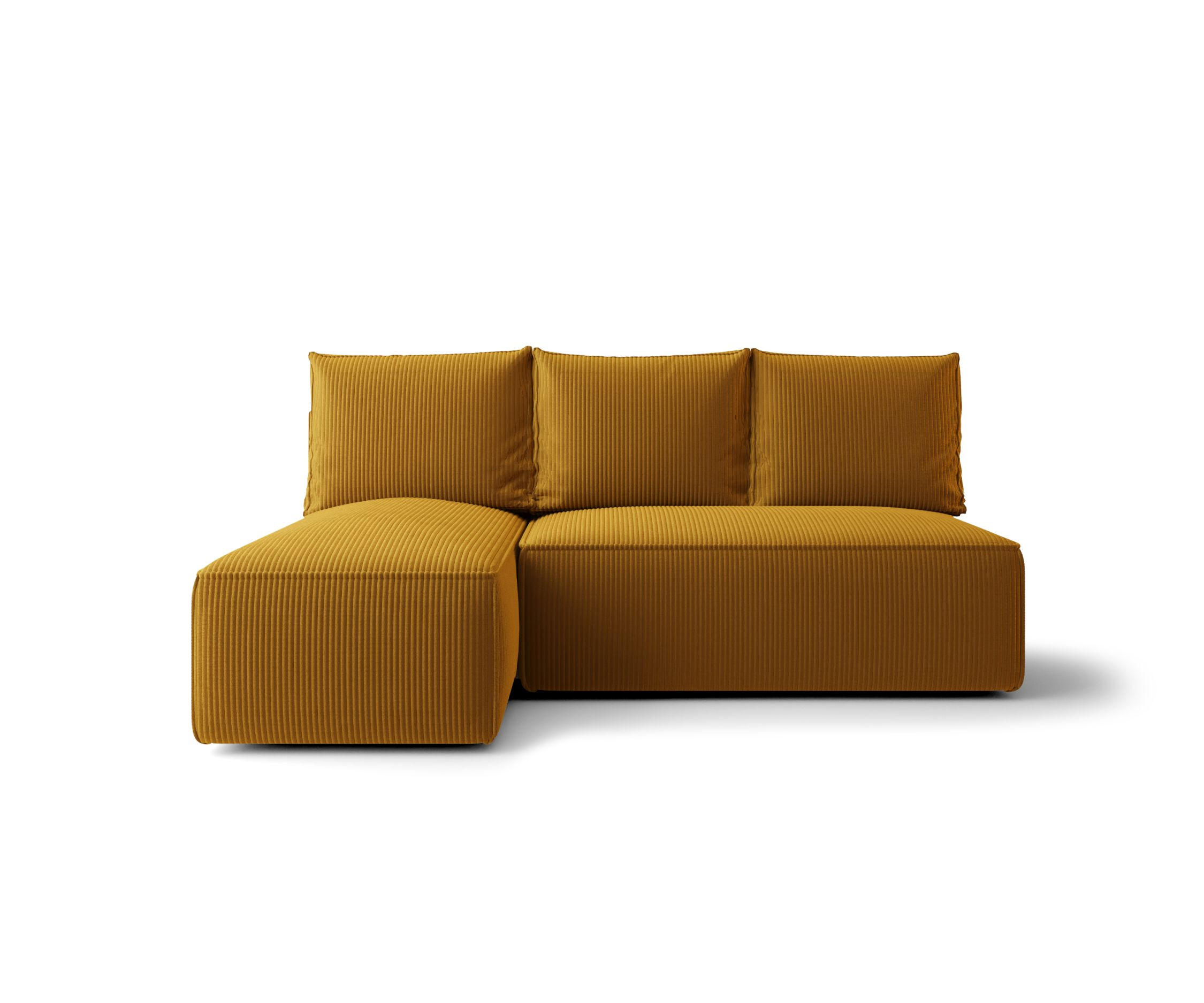 ECKSOFA mit Schlaffunktion SAVIO MINI Poso 01 Links - Currygelb, Textil (200/140cm) - Bedante