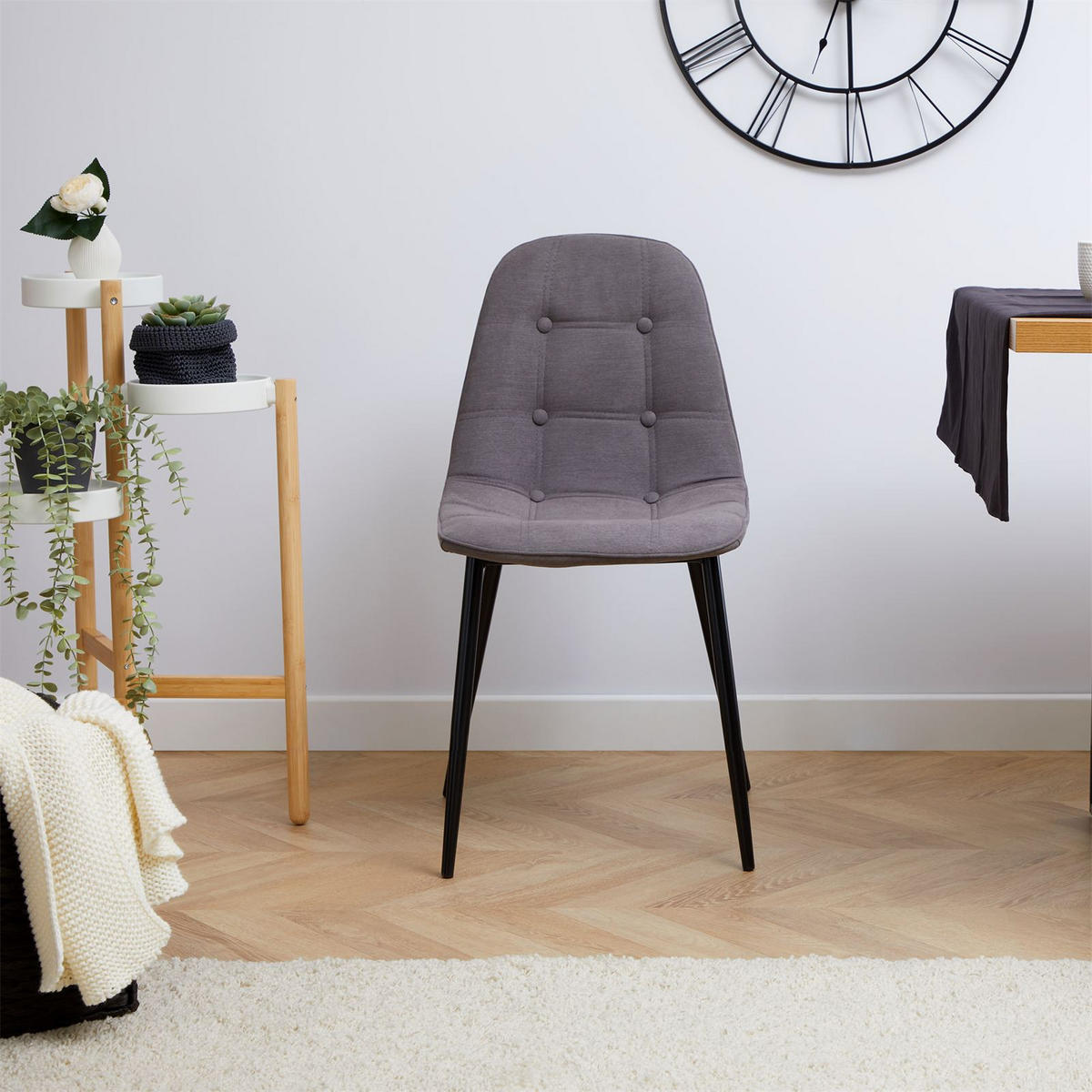 ESSZIMMERSTÜHLE ALVARO 4ER-SET - Grau, Textil (47/84/51cm) - IDIMEX