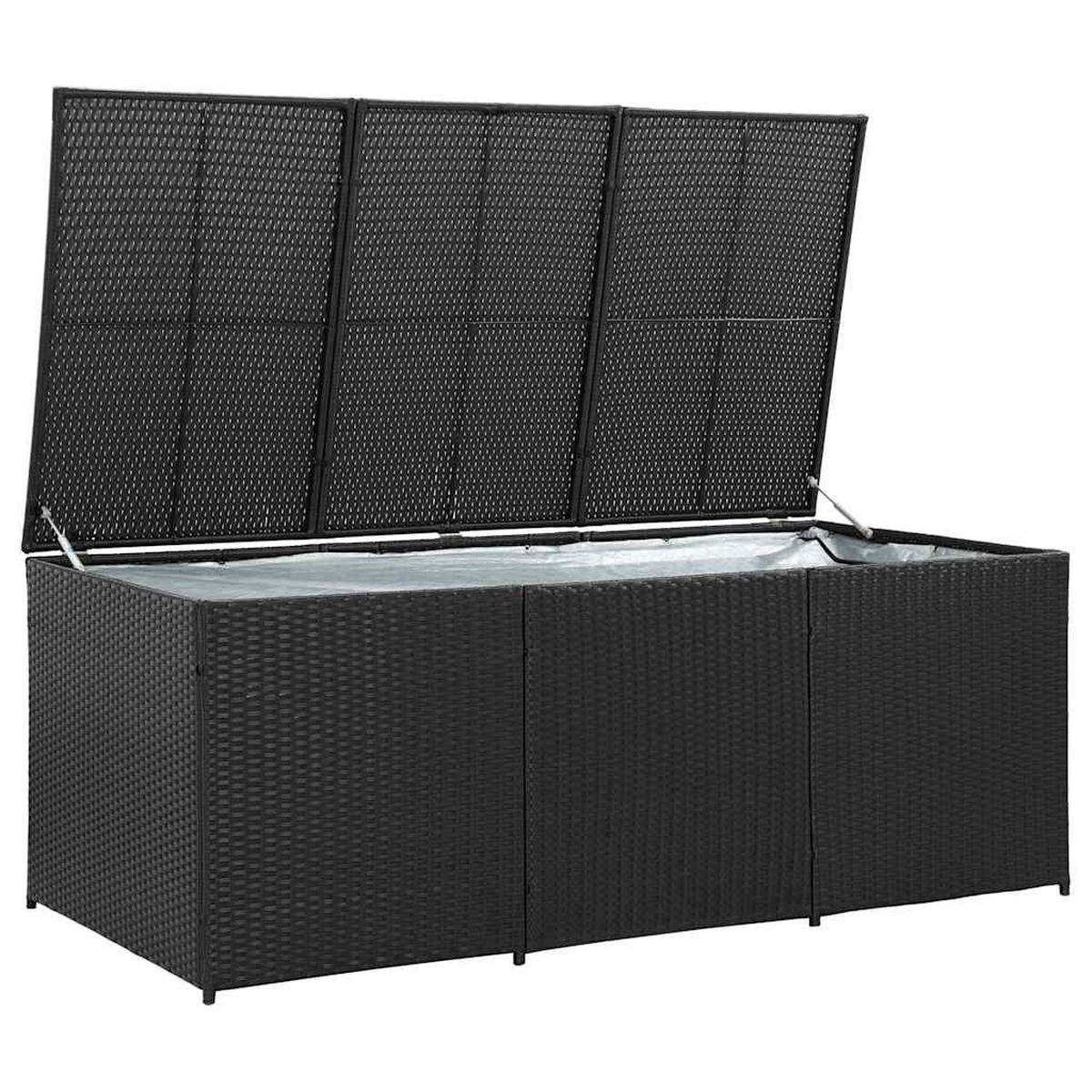 GARTENBOX Poly Rattan 180/90/70 Cm Schwarz - Schwarz, Kunststoff (180/70/90cm) - vidaXL
