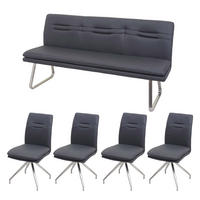 ESSZIMMER-SET Anthrazit 5er-Set - Anthrazit, Textil (180/90/60cm) - MCW