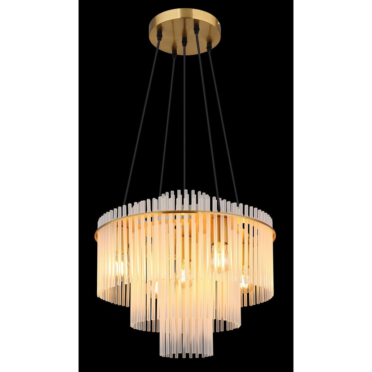 KRONLEUCHTER Gorley Metall Gold - Goldfarben, Glas (50/50/120cm) - Globo Lighting