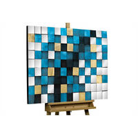 HOLZBILD Blau 100/70 cm - Blau, Holz/Kunststoff (9/70cm) - KUNSTLOFT