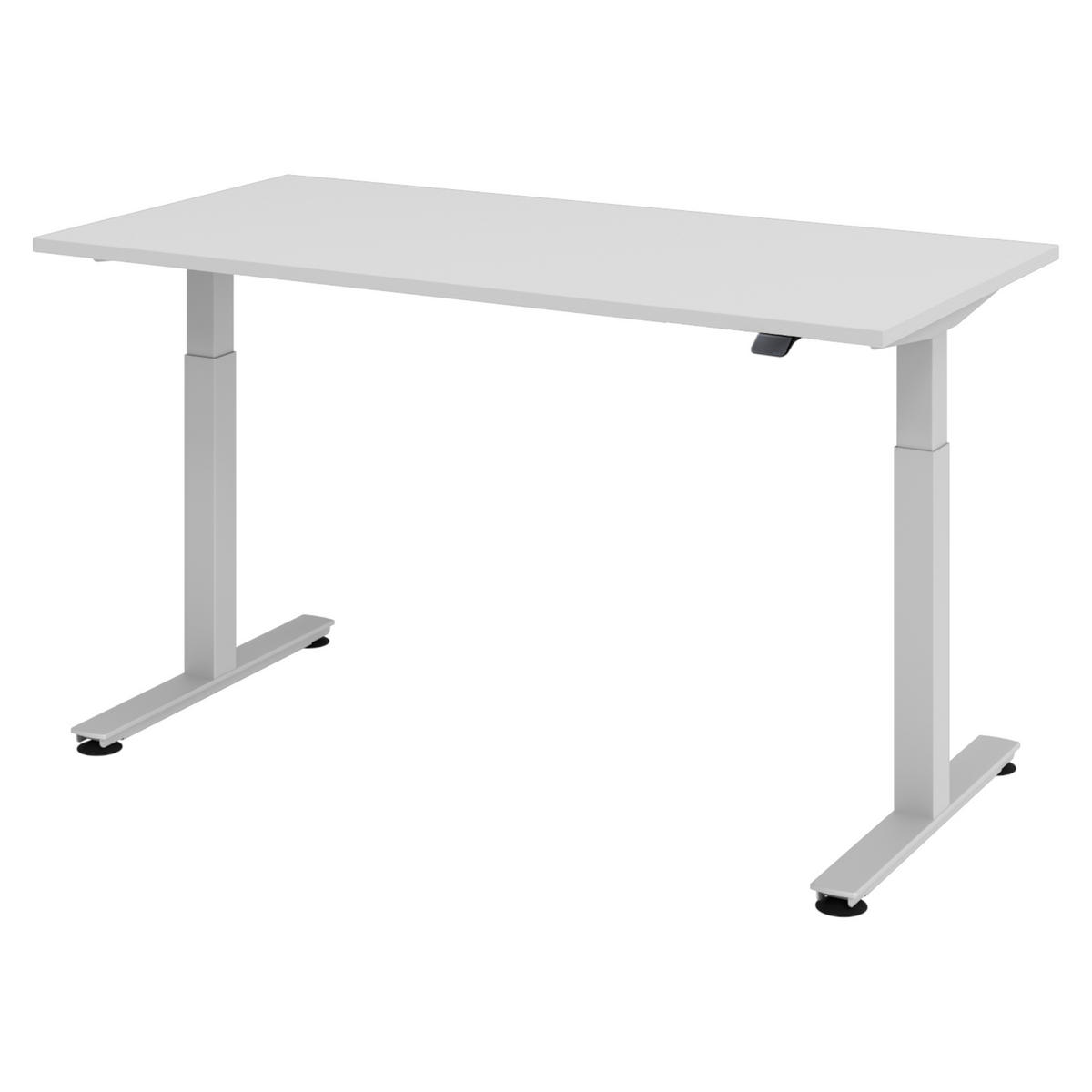 SCHREIBTISCH elektrisch XMST 80/160/74 cm in Grau/Silberfarben - Silberfarben/Grau, Holzwerkstoff (80/160/74cm) - bümö