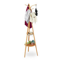 GARDEROBENSTÄNDER - Hellbraun, Holz/Textil (50/178/50cm) - Relaxdays