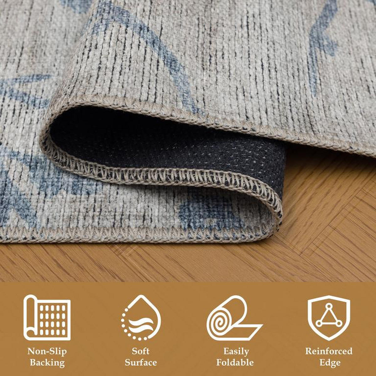 CHENILLE-TEPPICH Script Beige/Blau 200x290 cm - Multicolor, Textil (200/290cm) - Vercai Rugs
