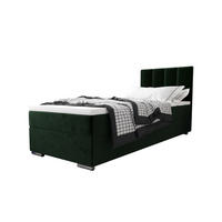 BOXBETT ZILANO 2 mit Matratze H3 und Topper 90x200 Itaka 10 - Grün, Holz/Textil (90/200cm) - Bedante