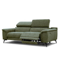 RELAXSOFA FIERO 3-Sitzer mit 1 Relaxfunktion, olivgrün - Schwarz/Olivgrün, Holzwerkstoff/Textil (212/82/103cm) - Courtois Laville