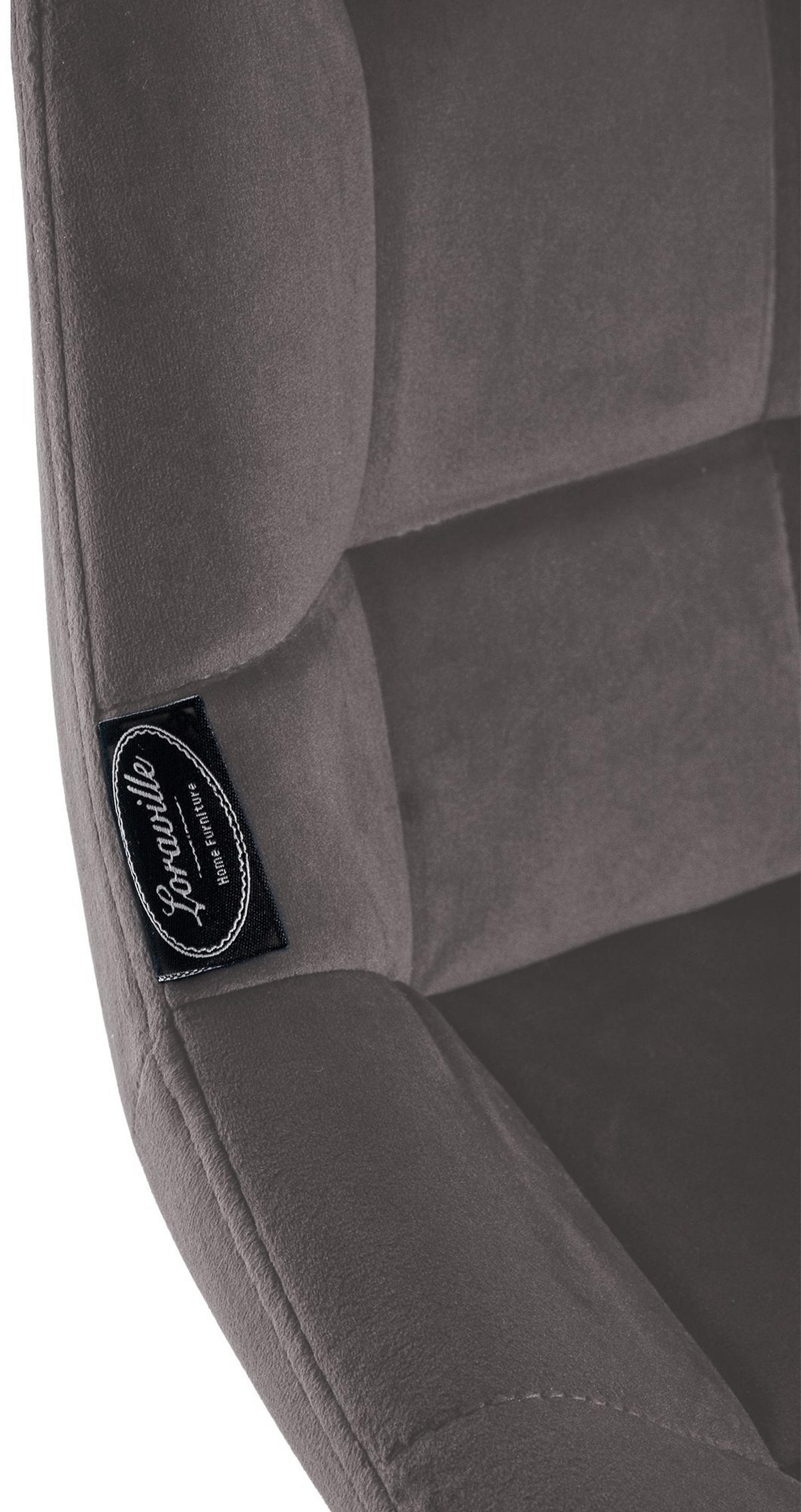 BARHOCKER Visen Samt Grau - Grau, Textil (49/105/56cm) - DELUKE