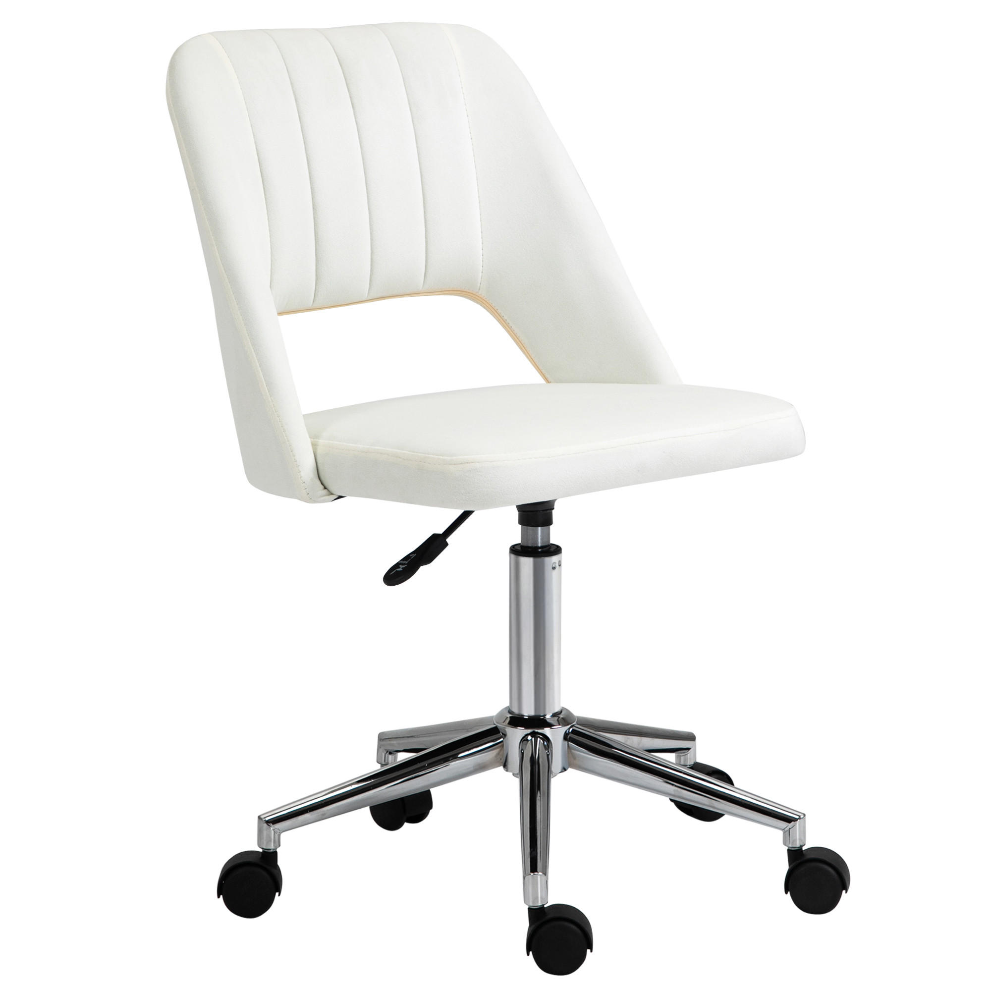 BÜROSTUHL Cremeweiß Polyester 49xx60x91 xm - Weiß, Kunststoff (60/91/49cm) - DESIGN IN