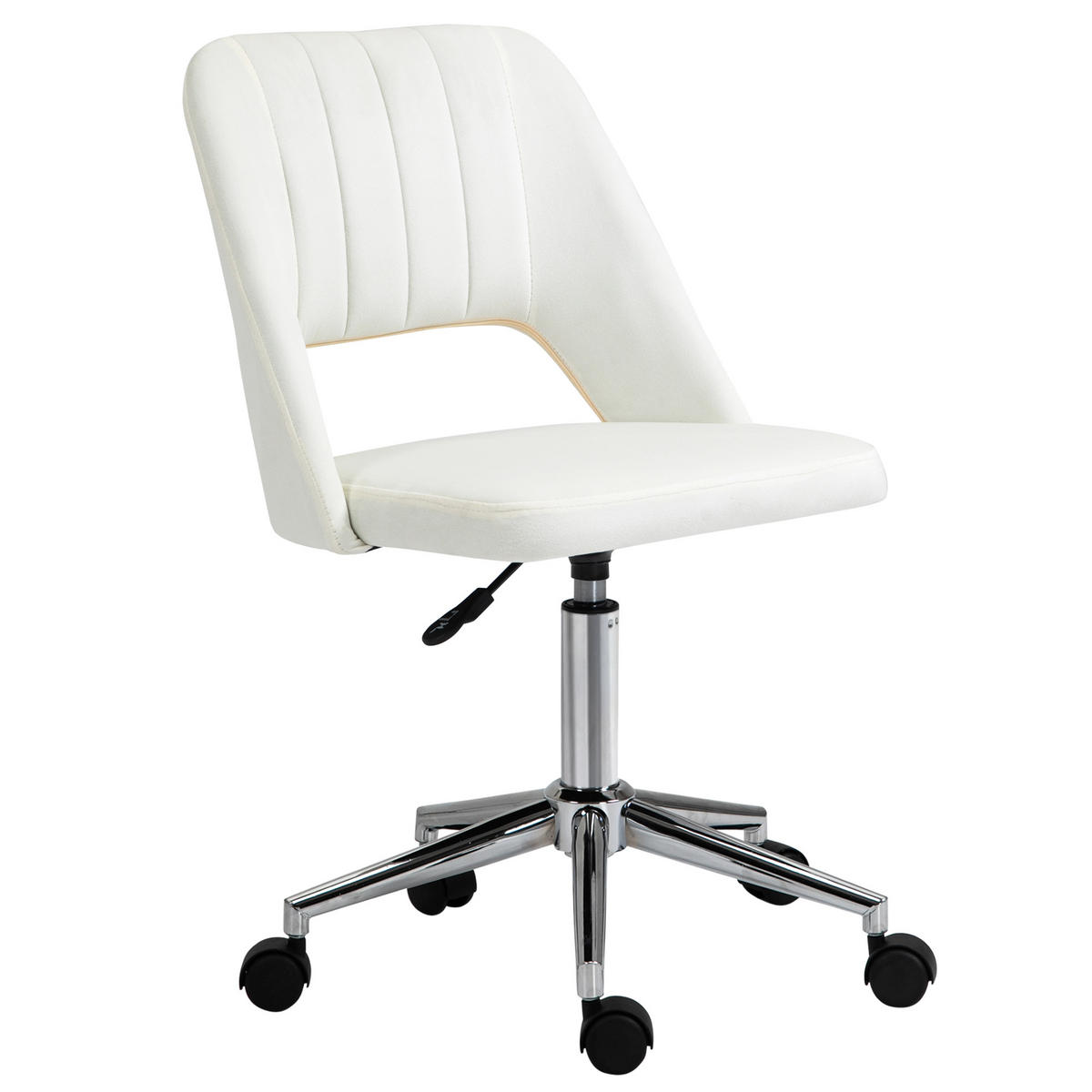 BÜROSTUHL DE-05114 Muschelform, höhenverstellbar & 360° drehbar Cremeweiß - Creme, Metall (60/91/49cm) - ComfortXL