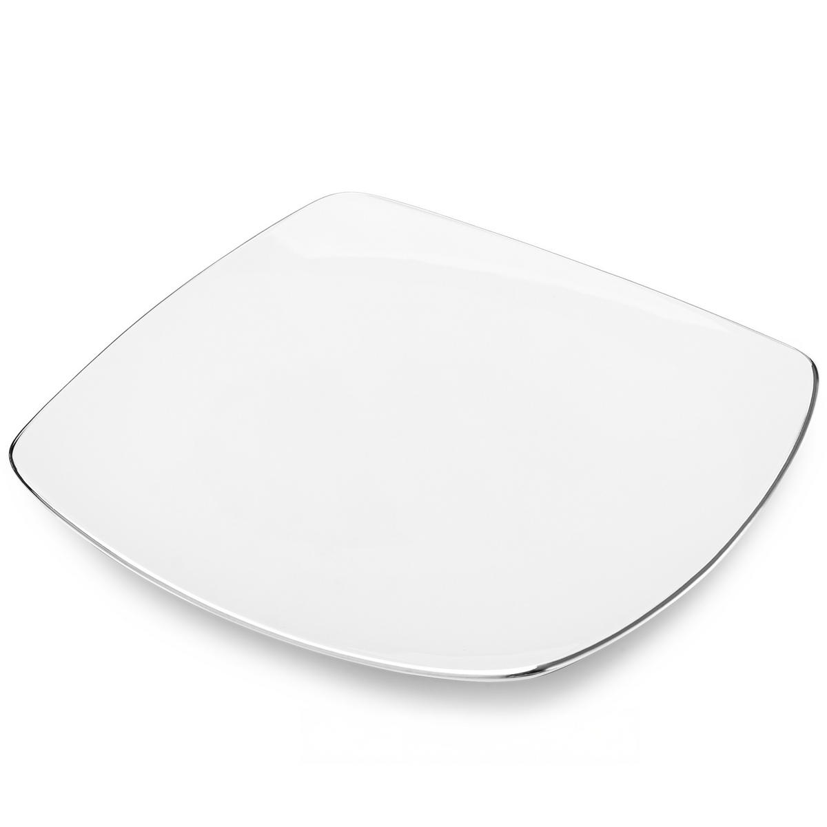 DESSERTTELLER CARLINA 6-tlg - Silberfarben/Weiß, Keramik (19cm) - KONSIMO®
