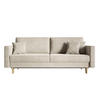 SCHLAFSOFA Valico Beige hydrophober Samt - Beige/Goldfarben, Textil/Metall (230/90/97cm) - Selsey