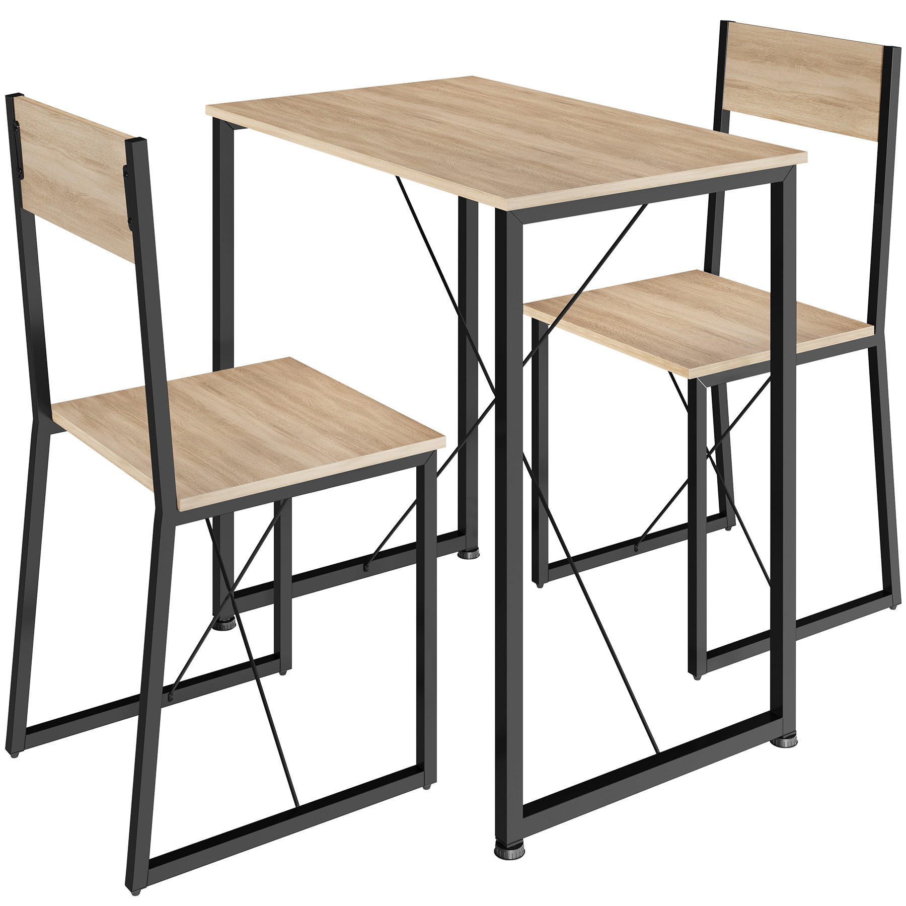 SITZGRUPPE Margate,mit höhenverstellbaren Kunststofffüßen,Industrial Holz hell, Eiche Sonoma - Naturfarben, Holzwerkstoff (80/90/138cm) - tectake