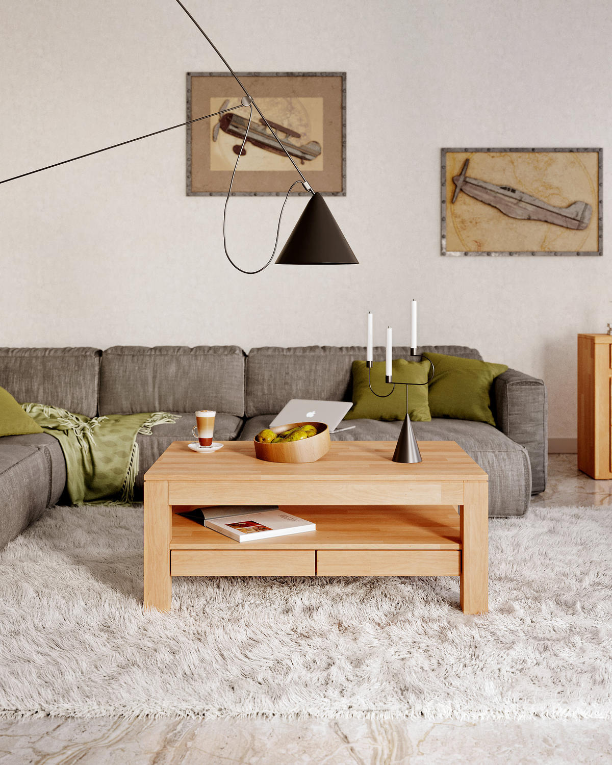 COUCHTISCH Viborg - Buchefarben, Holz (110/70/45cm) - kiki design