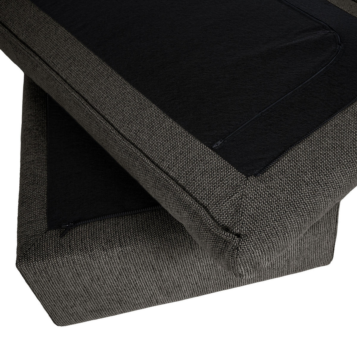 POLSTERHOCKER - Anthrazit/Schwarz, Kunststoff/Textil (131/44/61cm) - home24