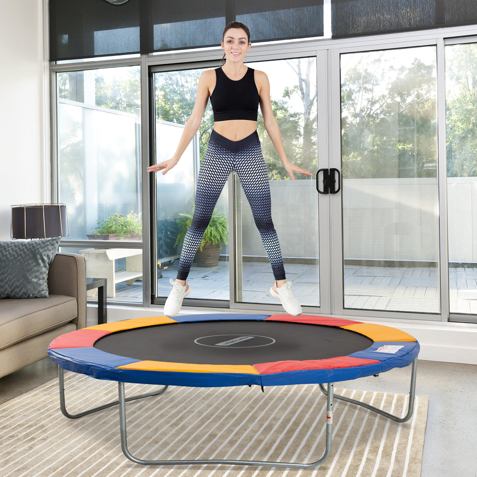 RANDABDECKUNG, PE, Mehrfarbig, Ø305 cm - Blau/Gelb, Kunststoff (305/305cm) - HOMCOM