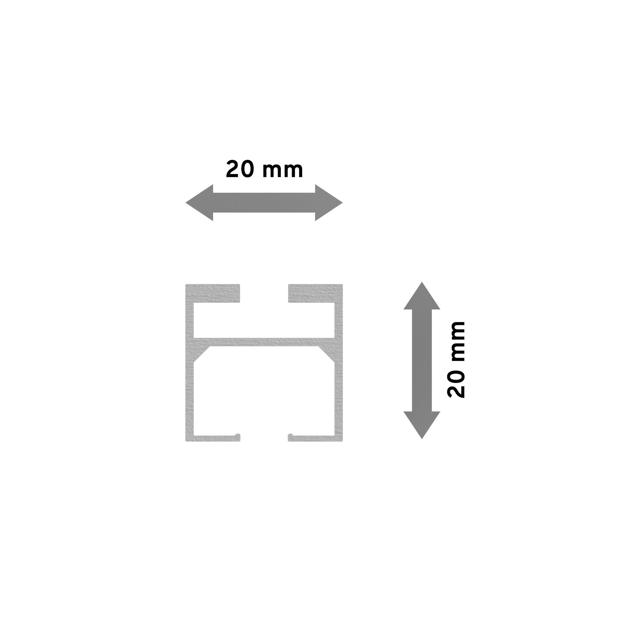 INNENLAUFPROFIL 130 cm, 20x20 mm Satin-Silber - Silberfarben, Metall (130cm) - INTERDECO