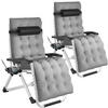 SONNENLIEGE 2er Set Cloud,84 x 168 x 82,5 cm, mit Ablagetisch,hellgrau - Hellgrau, Kunststoff (84/103/113cm) - tectake