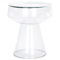 BEISTELLTISCH Glas transparent rund 37 cm Laguna - Transparent, Glas (37/37/43cm) - Beliani