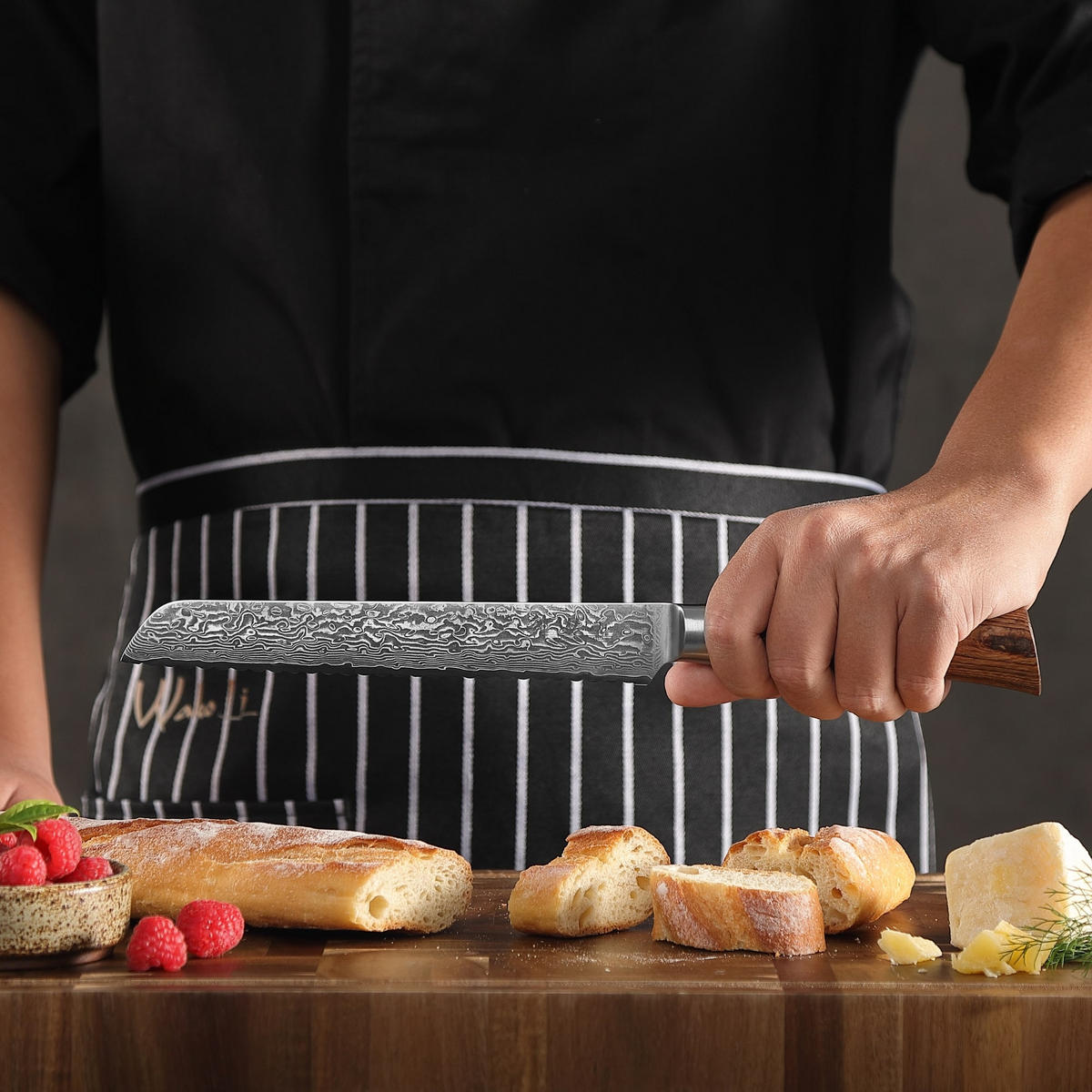 BROTMESSER 20 cm - Braun, Holz/Metall (34cm) - Wakoli