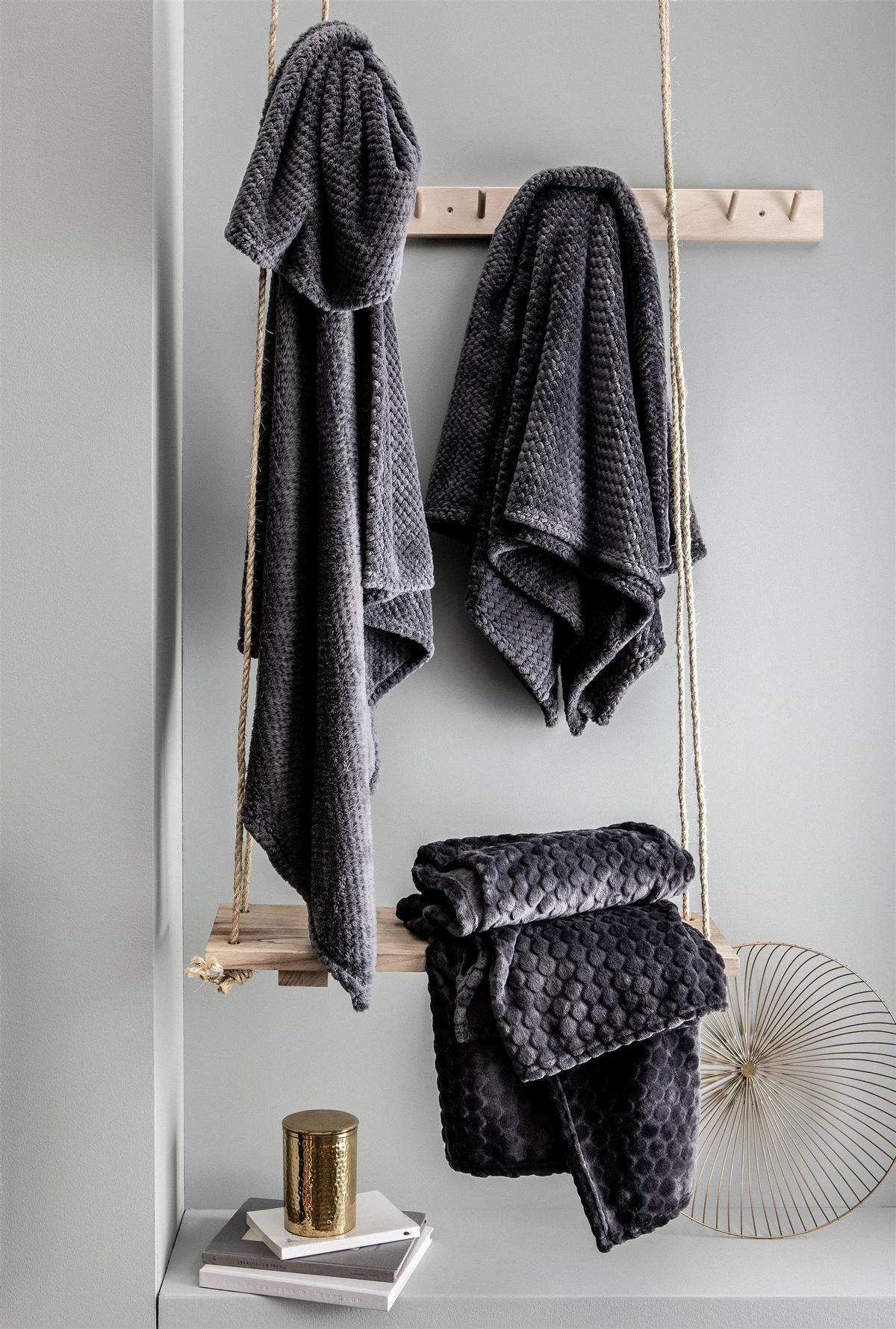 FLEECEDECKE Winter spirit 125/150 cm - Anthrazit, Textil (125/150cm)