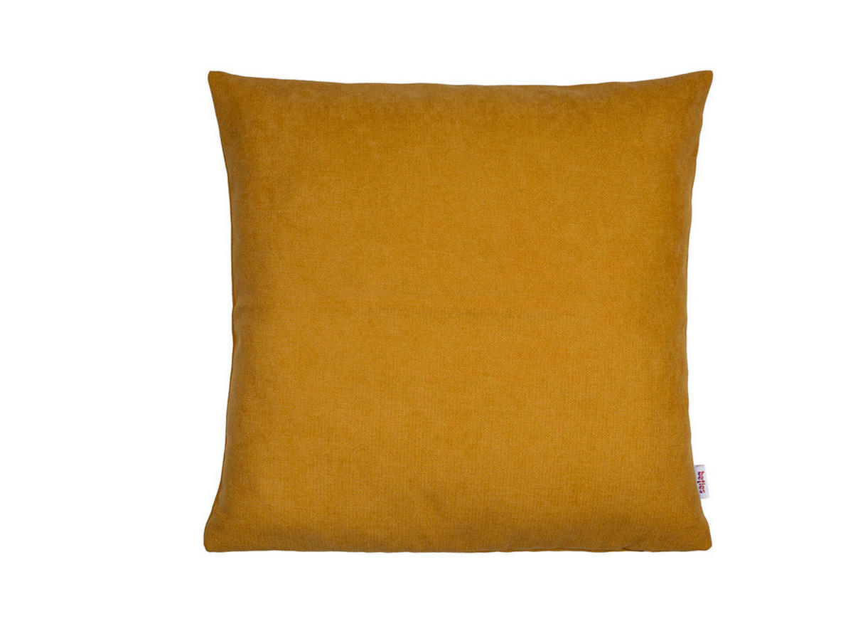 KISSENHÜLLE FarbTon Chenille-Haptik curry-gelb 40/40 cm - Currygelb, Textil (40/40cm) - beties Heimtextil