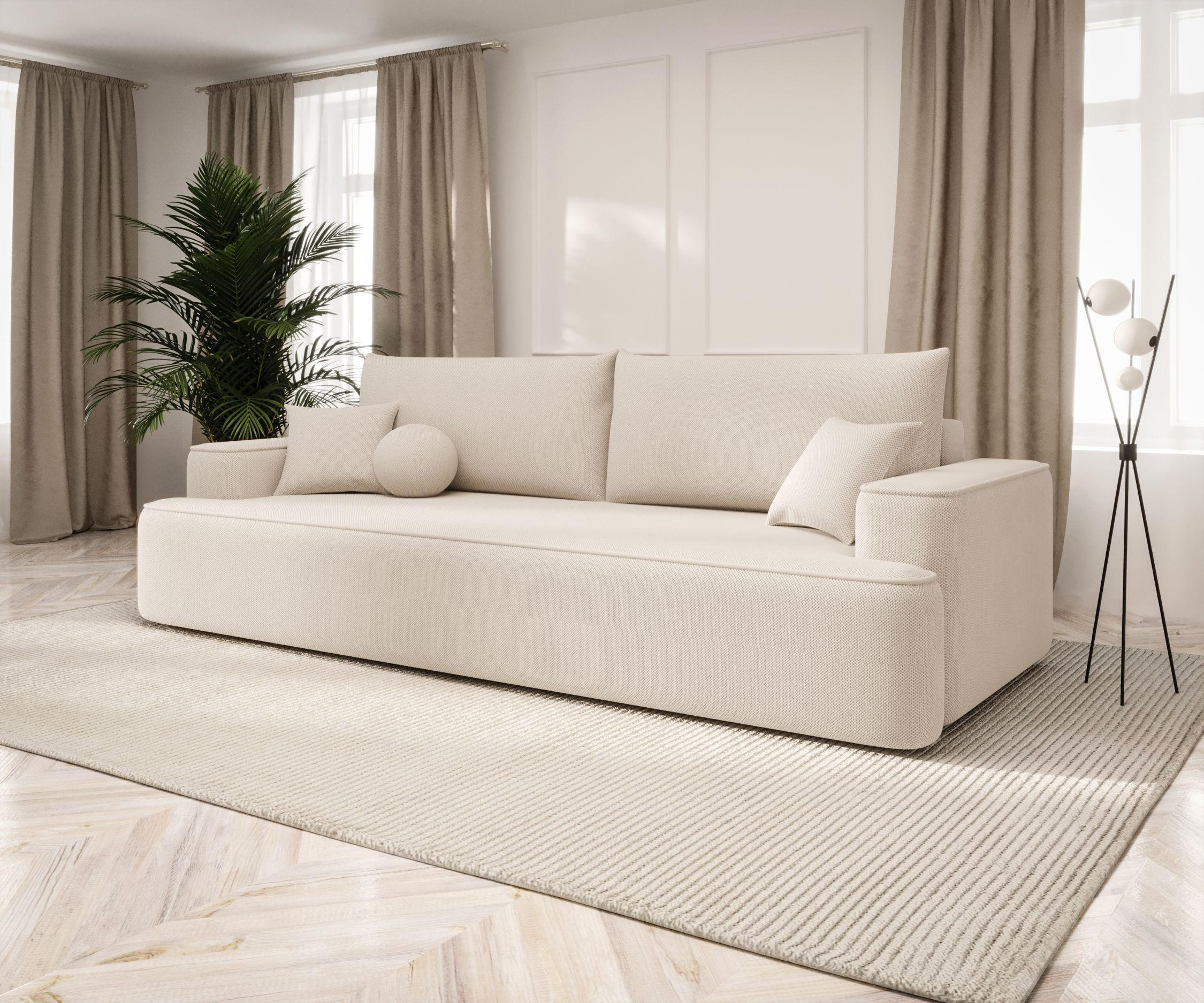 SOFA mit Schlaffunktion FIGO Curio 09 - Ecru, Textil (250/75/150cm) - Bedante