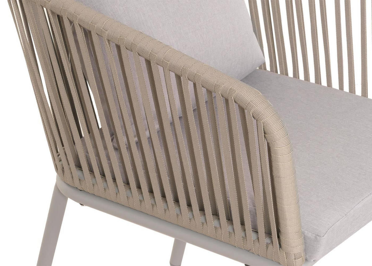 GARTENGARNITUR Tisch+6xStuhl Grau - Grau, Metall - PROREGAL