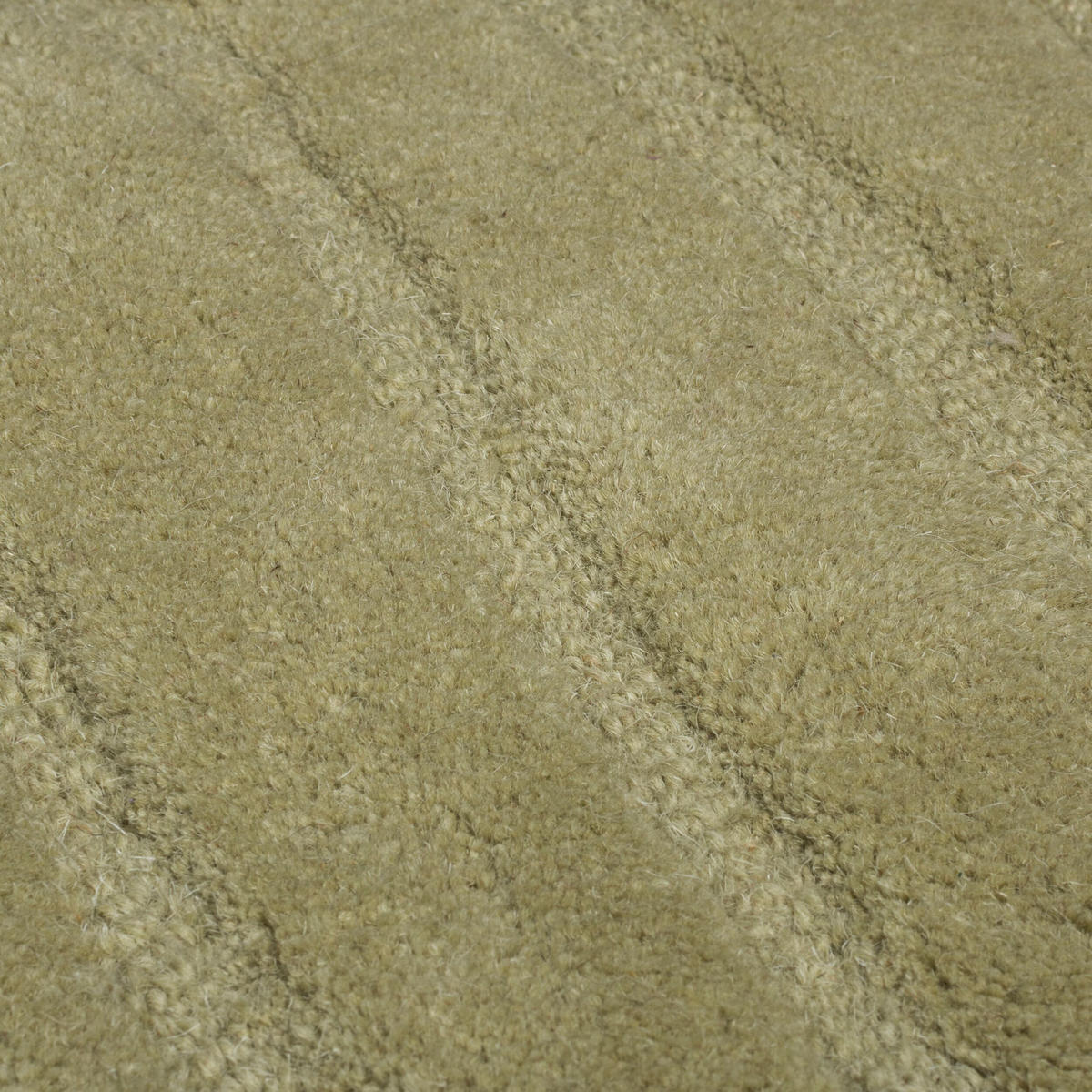 WOLLTEPPICH Wellen Abstrakt, Wohnzimmer Olivegrün Rund 160x160 - Grün, Textil (160/160cm) - KADIMA DESIGN