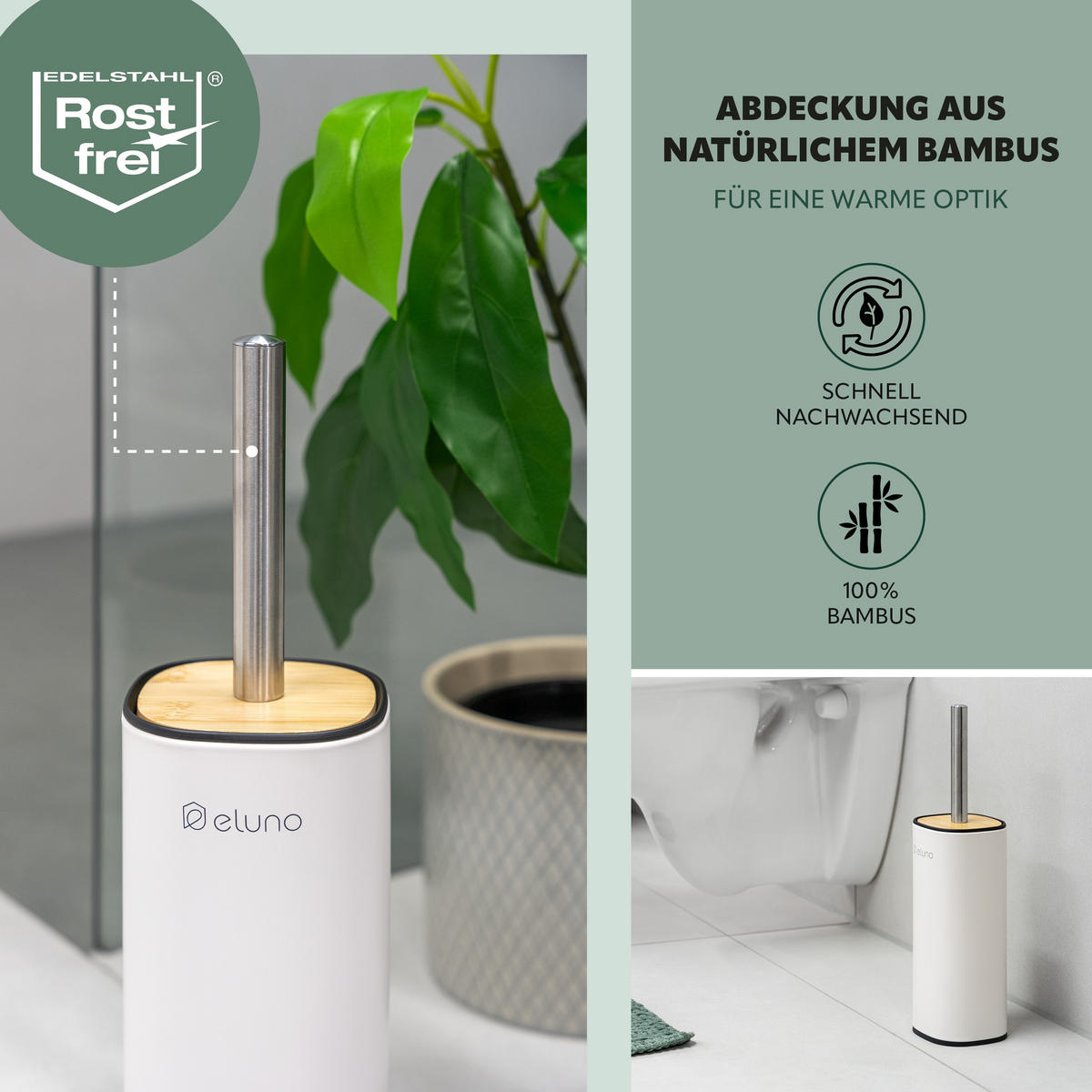 WC-GARNITUR FRAMURA, weiß, Metall - Weiß, Metall (9.5/37.5/9.5cm) - eluno