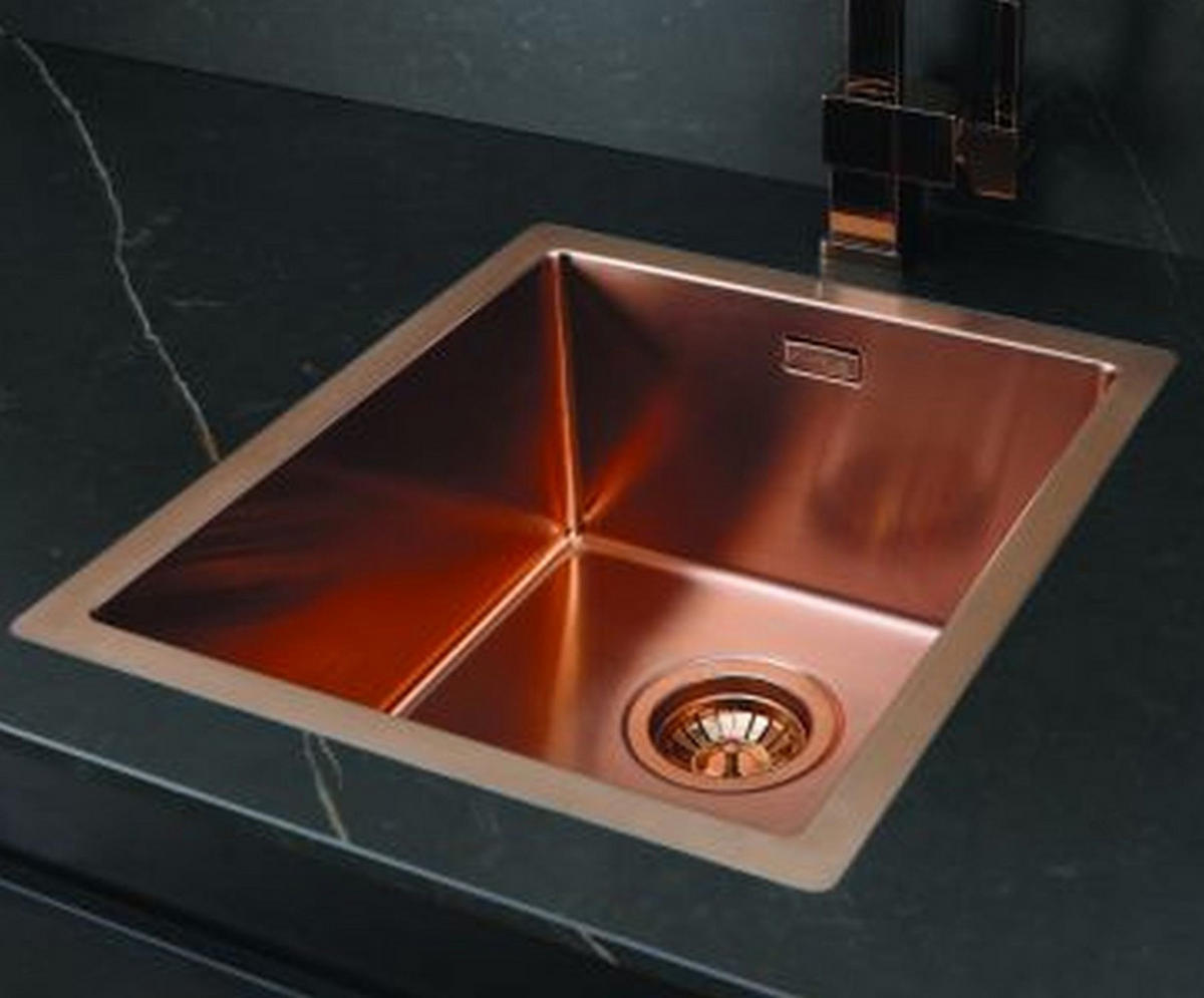 KÜCHENSPÜLE 54x44cm Einbauspüle Quadrix 50 Kupfer Unterbauspüle Schrank ab 60 cm - Kupferfarben, Metall (44/20/54cm) - Alveus