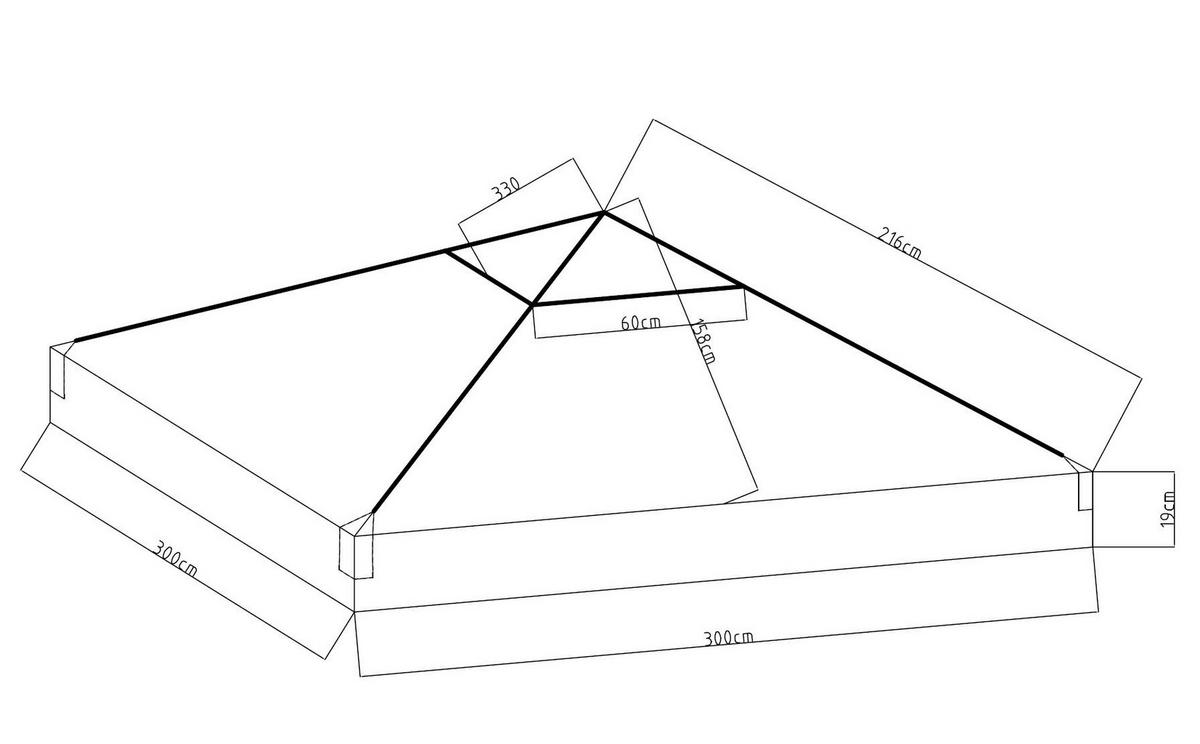 ERSATZDACH 3x3m Sand Clear Top - Beige, Textil (300/19/300cm) - QUICK STAR