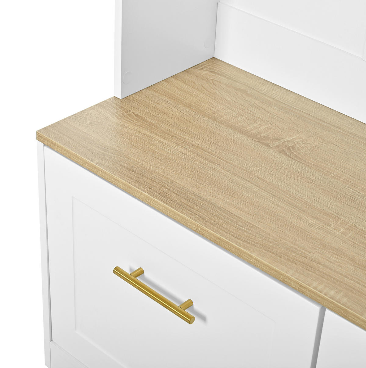 GARDEROBE 105/180/40 cm Natur/Weiß aus MDF und Spanplatte mit Sitzbank - Naturfarben, Holzwerkstoff (40/180/105cm) - OKMYHOME