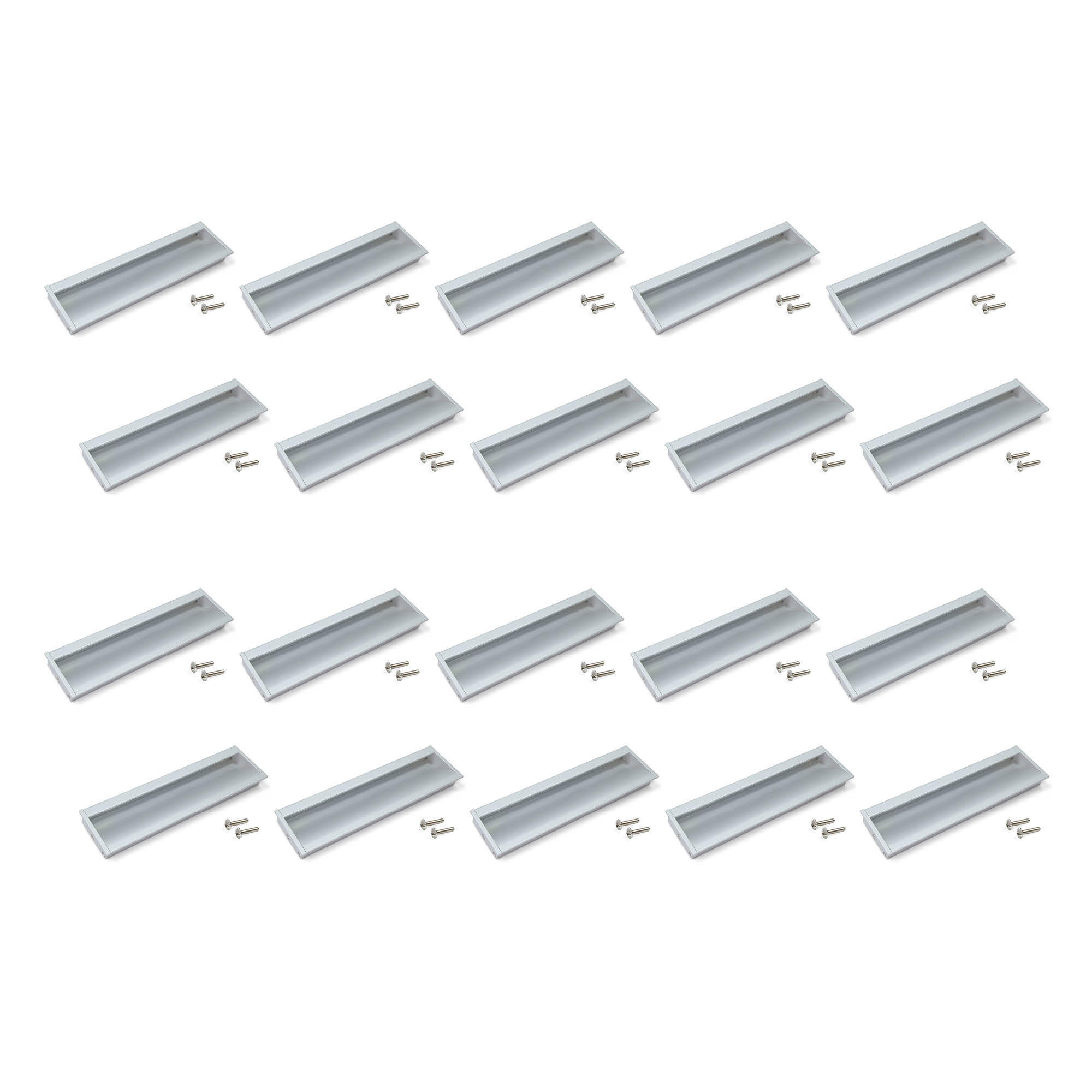 MÖBELGRIFFE Bologna, L190mm, 160mm Achsenabstand, Aluminium, matt eloxiert 20er-set - Dunkelgrau, Metall (4.5/2/19cm) - EMUCA