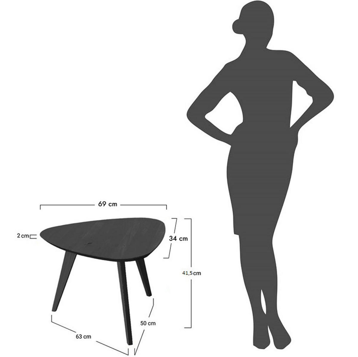 COUCHTISCH Orbetello Schwarz 96 / 95 / 50cm - Schwarz, Holz (95/96/50cm) - Feldmann-Wohnen